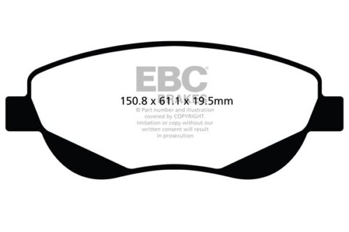 EBC Greenstuff 2000 front brake pads for Toyota Verso, Toyota Avensis