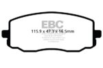 EBC Greenstuff 2000 front brake pads for Hyundai i10, Hyundai i20