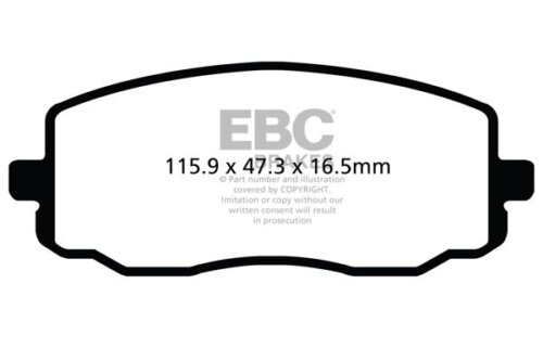 EBC Greenstuff 2000 front brake pads for Hyundai i10, Hyundai i20