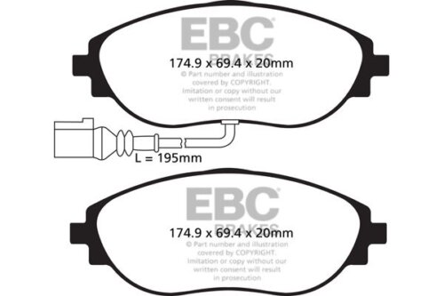 EBC Greenstuff 2000 front brake pads for Cupra Ateca, Seat Ateca