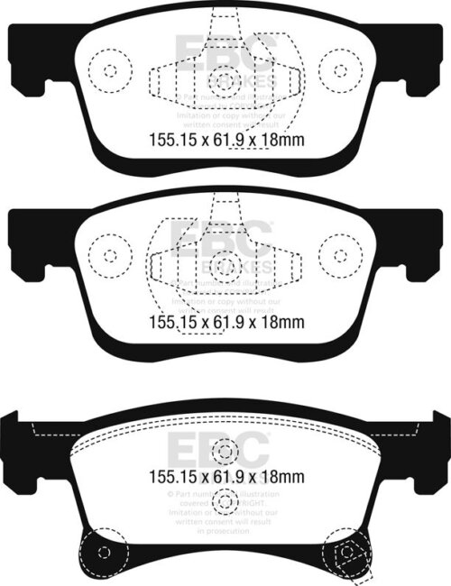 EBC Greenstuff 2000 front brake pads for Opel Adam