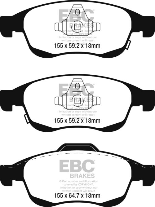 EBC Greenstuff 2000 front brake pads for FIAT 500X