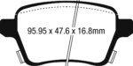 EBC Greenstuff 2000 rear brake pads for Opel Adam, Opel Corsa