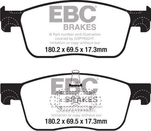 EBC Greenstuff 2000 front brake pads for Toyota Proace Verso, Peugeot Traveller