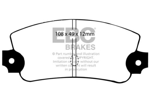 EBC Greenstuff 2000 rear brake pads for Lancia Beta Spider, Lancia Trevi
