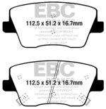 EBC Greenstuff 2000 rear brake pads for Hyundai i30, Hyundai Kona