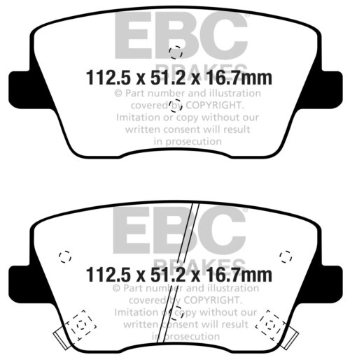 EBC Greenstuff 2000 rear brake pads for Hyundai i30, Hyundai Kona