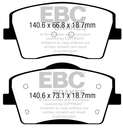 EBC Greenstuff 2000 front brake pads for Volvo XC40