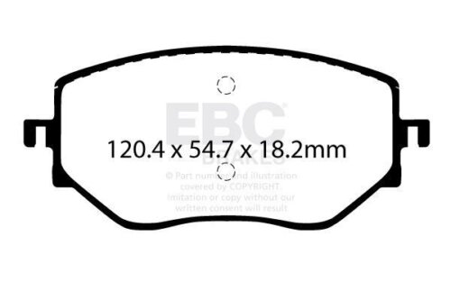 EBC Greenstuff 2000 front brake pads for Nissan Micra, Renault Clio