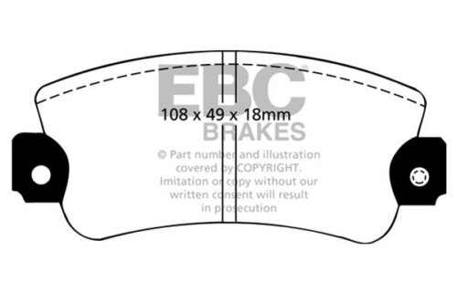 EBC Greenstuff 2000 front brake pads for Lancia Y10, Autobianchi Y10