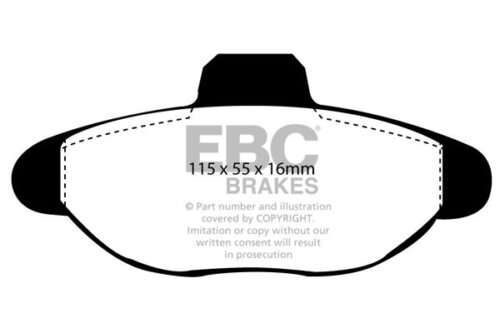 EBC Greenstuff 2000 front brake pads for FIAT Seicento, FIAT Cinquecento