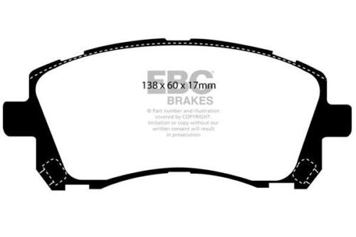 EBC Redstuff front brake pads for Subaru Forester, Subaru Legacy