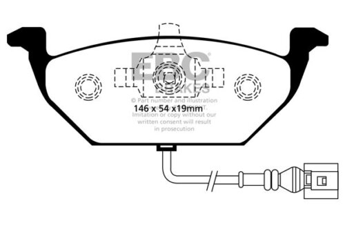 EBC Redstuff front brake pads for Audi A2, SEAT Arona