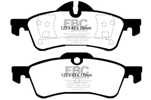 EBC Redstuff rear brake pads for Mini MINI Convertible, Mini Mini