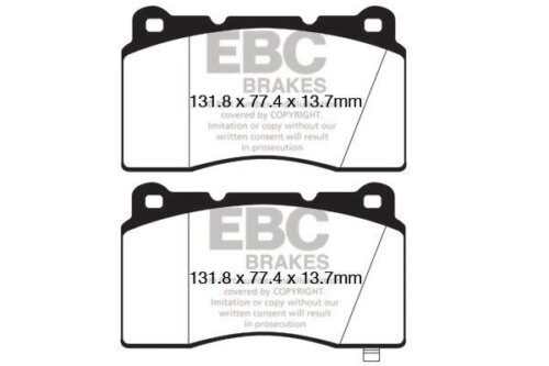 EBC Redstuff front brake pads for Hyundai Genesis