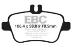 EBC Redstuff rear brake pads for Infiniti Q30, Mercedes-Benz B-Class