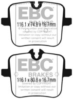 EBC Redstuff rear brake pads for BMW 5, BMW 8