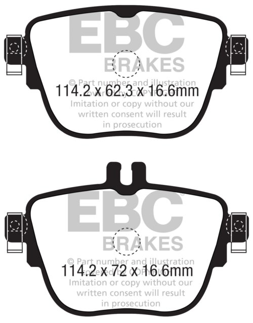 EBC Redstuff rear brake pads for Mercedes-Benz E-Class