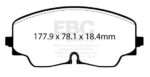 EBC Redstuff front brake pads for VW Golf, VW Tiguan