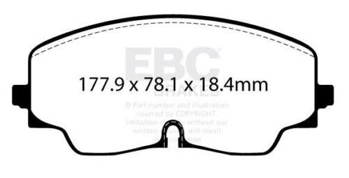 EBC Redstuff front brake pads for VW Golf, VW Tiguan
