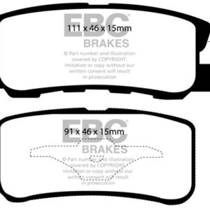 EBC Yellowstuff rear brake pads for Jeep Compass, Mitsubishi Grandis