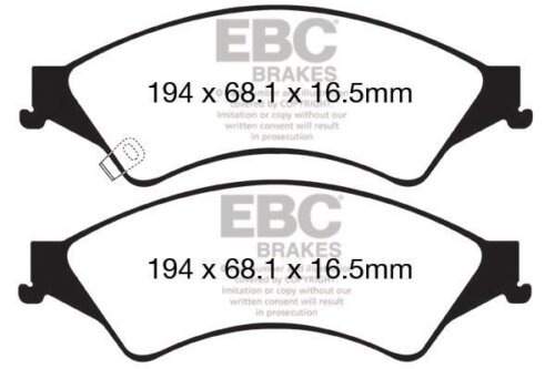 EBC Yellowstuff front brake pads for Ford Ranger