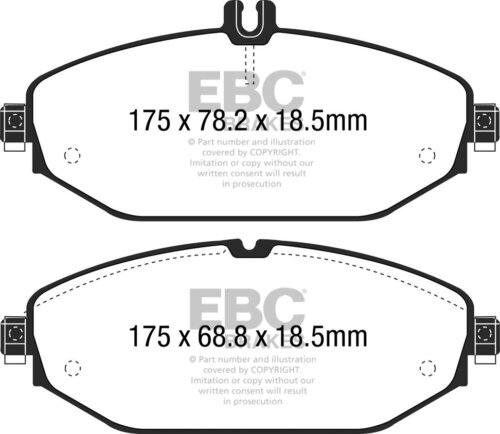 EBC Yellowstuff front brake pads for Mercedes-Benz C-Class, Mercedes-Benz E-Class