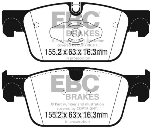 EBC Yellowstuff front brake pads for Volvo S60, Volvo S90