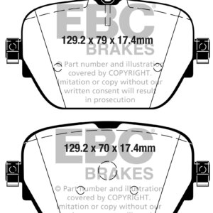 EBC Yellowstuff rear brake pads for Mercedes-Benz CLS, Mercedes-Benz E-Class