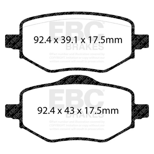 EBC Yellowstuff stražnje kočione pločice za Citroën C4 Grand Picasso, DS DS3 Crossback