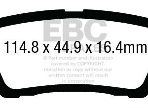 EBC Yellowstuff rear brake pads for Cadillac ATS, Cadillac CTS