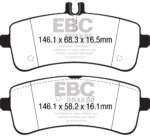 EBC Bluestuff NDX rear brake pads for Mercedes-Benz AMG GT, Mercedes-Benz C-Class