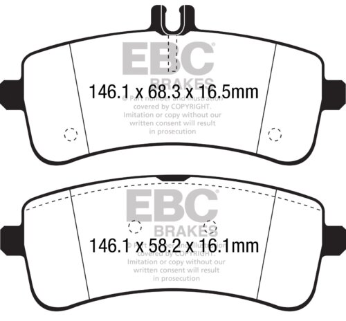 EBC Bluestuff NDX rear brake pads for Mercedes-Benz AMG GT, Mercedes-Benz C-Class