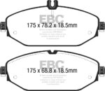 EBC Ultimax front brake pads for Mercedes-Benz C-Class, Mercedes-Benz E-Class