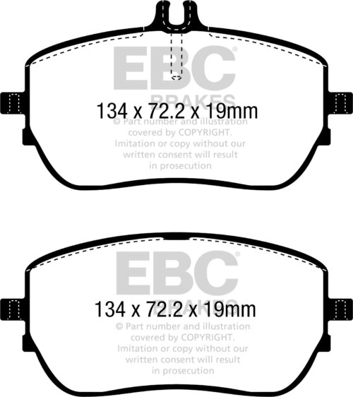 EBC Ultimax front brake pads for Mercedes-Benz A-Class