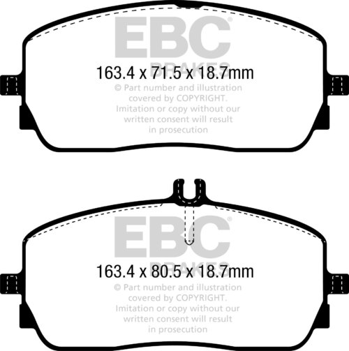 EBC Ultimax front brake pads for Mercedes-Benz A-Class, Mercedes-Benz B-Class