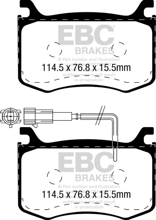 EBC Ultimax front brake pads for Alfa Romeo Giulia