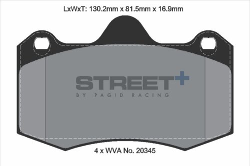 Pagid Street+ front brake pads for Lotus 3-Eleven, McLaren 12C