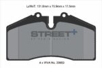 Pagid Street+ front brake pads for Porsche 911, Porsche 968