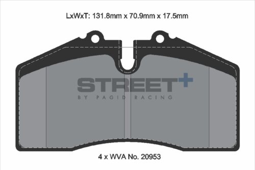 Pagid Street+ front brake pads for Porsche 911, Porsche 968