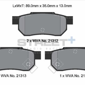 Pagid Street+ rear brake pads for Honda Civic, Honda Jazz