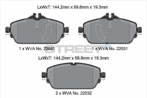 Pagid Street+ front brake pads for Mercedes-Benz C-Class, Mercedes-Benz E-Class