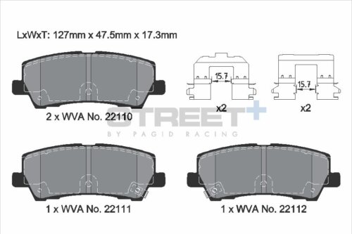 Pagid Street+ rear brake pads for Ford Mustang