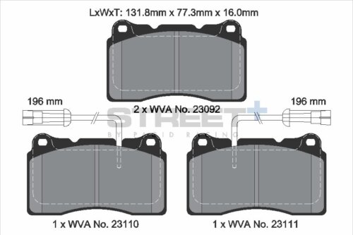 Pagid Street+ front brake pads for Honda NSX, Toyota GT 86