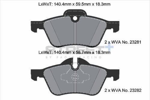 Pagid Street+ front brake pads for Mini MINI Convertible, Mini Mini Countryman