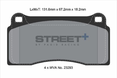 Pagid Street+ front brake pads for Dodge Viper, Lamborghini Murciélago