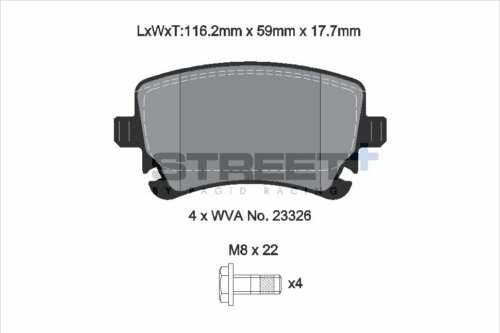 Pagid Street+ stražnje kočione pločice za VW Golf Cabriolet, VW Golf