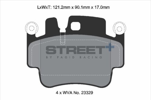 Pagid Street+ front brake pads for Porsche 911, Porsche Boxster