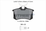 Pagid Street+ rear brake pads for VW Corrado, VW Scirocco
