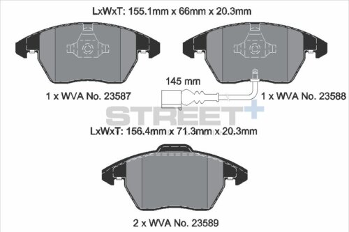 Pagid Street+ front brake pads for VW Scirocco, VW CC